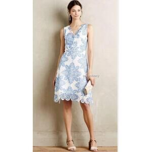 NWT Eva Franco Sz 2 Starflower Scalloped Lace Sunday Dress Anthropologie